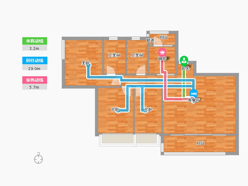 四川省-成都市-新希望锦悦北府3号楼117m²-93.61-户型库-动静线