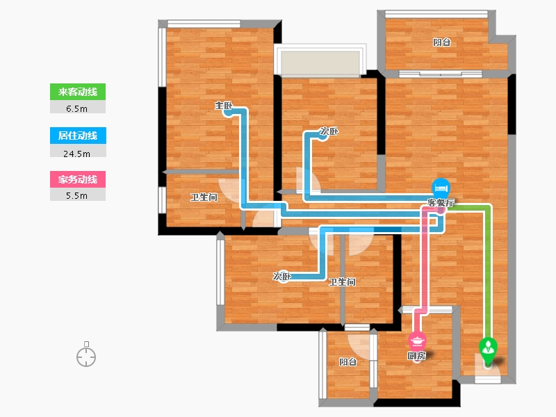 四川省-成都市-新希望锦悦北府4号楼122m²-98.37-户型库-动静线