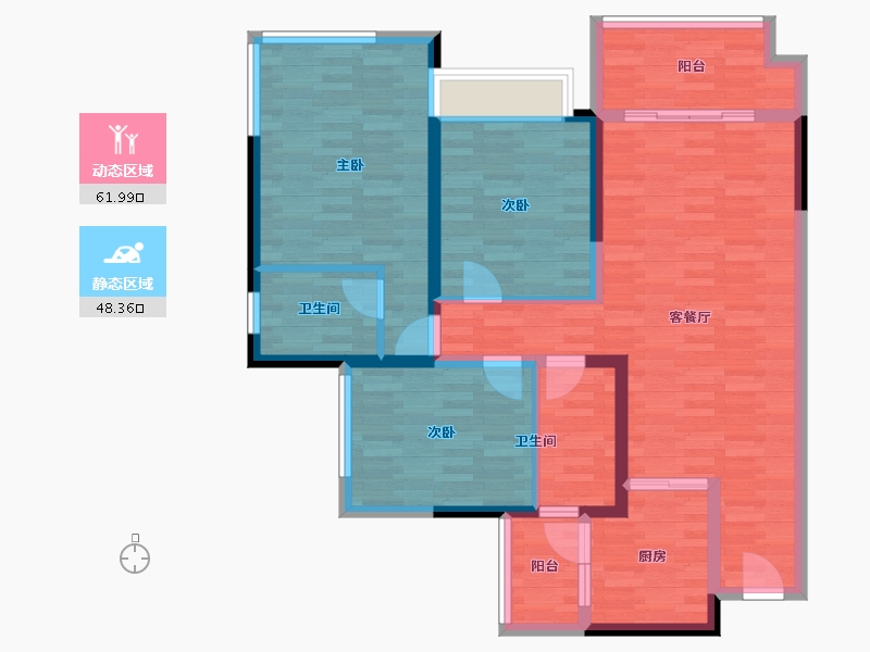 四川省-成都市-新希望锦悦北府4号楼122m²-98.37-户型库-动静分区