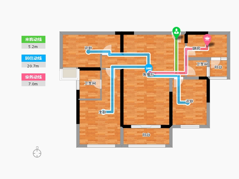 四川省-成都市-新希望锦悦北府5号楼119m²-95.48-户型库-动静线