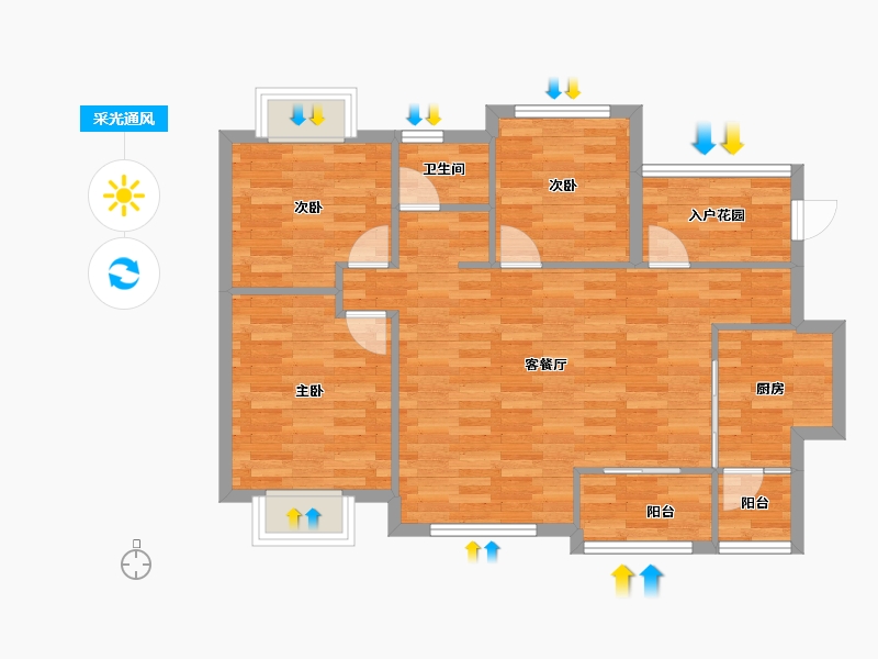 四川省-成都市-家益凤凰富居B294m²-77.78-户型库-采光通风