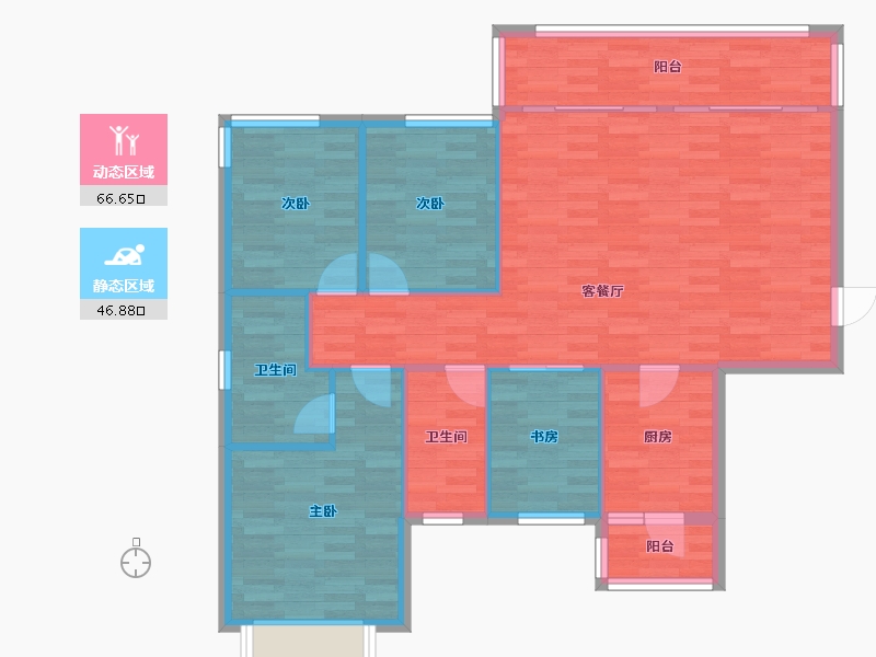 四川省-成都市-世玺26栋,27栋130m²-104.00-户型库-动静分区