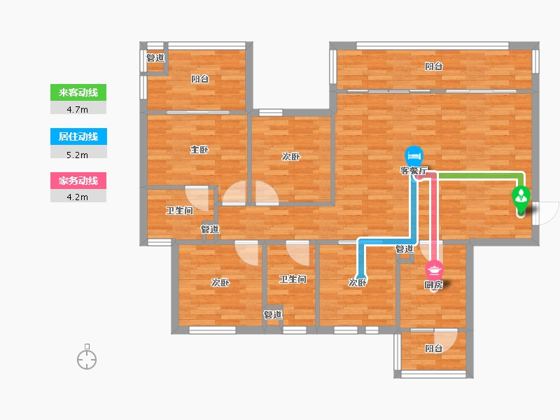 四川省-成都市-世玺29号楼127m²-101.00-户型库-动静线