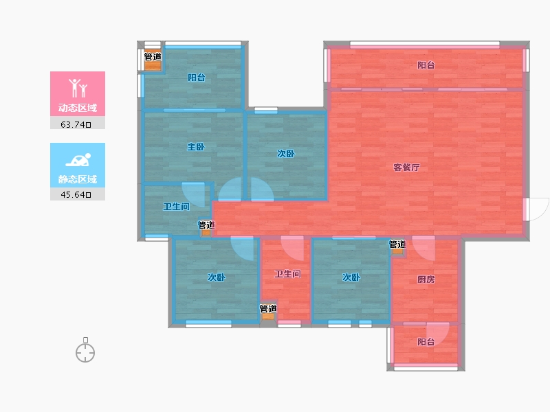 四川省-成都市-世玺29号楼127m²-101.00-户型库-动静分区