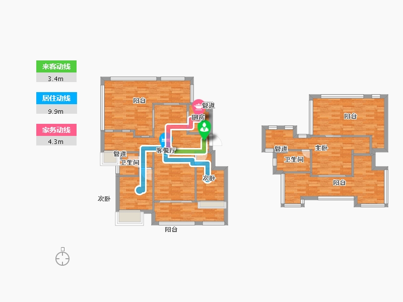 四川省-成都市-佳兆业悦府18号楼,19号楼,20号楼,21号楼140m²-111.99-户型库-动静线