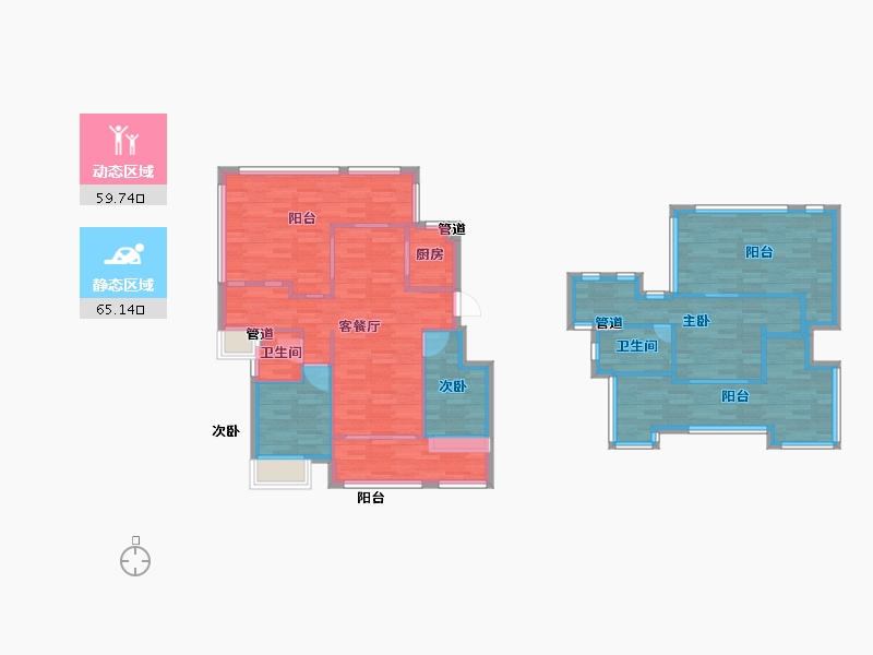 四川省-成都市-佳兆业悦府18号楼,19号楼,20号楼,21号楼140m²-111.99-户型库-动静分区