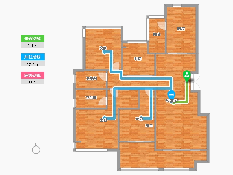 四川省-成都市-美的新城公园天下11号楼,12号楼,3号楼,13号楼,14号楼,15号楼13-136.65-户型库-动静线