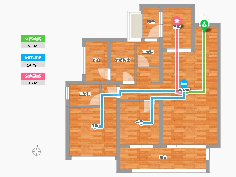 四川省-成都市-实地海棠名著20号楼112m²-89.36-户型库-动静线