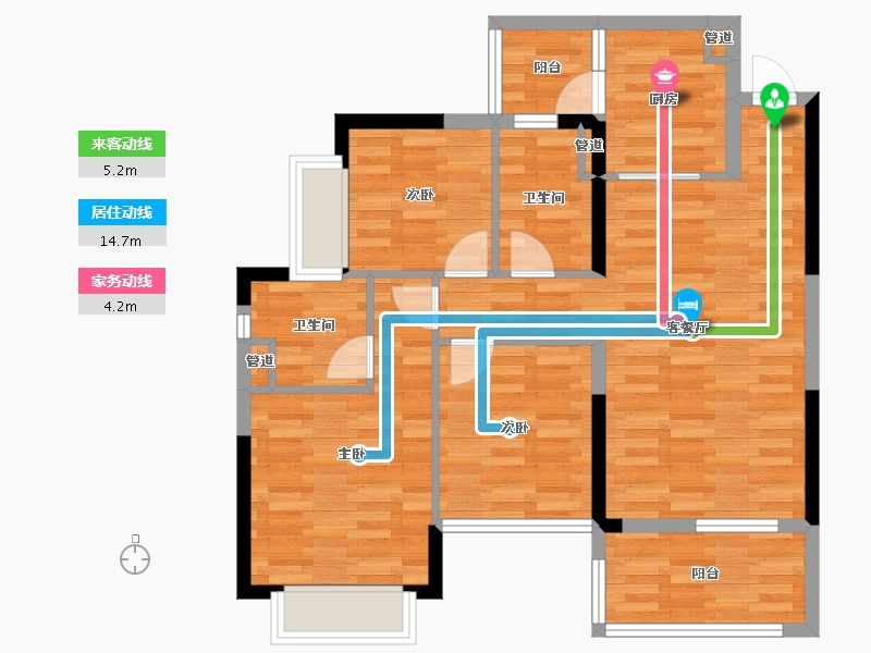 四川省-成都市-恒大滨河左岸2号楼,3号楼,8号楼107m²-81.61-户型库-动静线