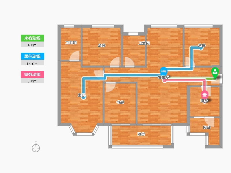 四川省-成都市-香满庭1号楼137m²-106.83-户型库-动静线