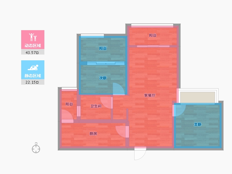 四川省-成都市-奥园棠玥府3号楼71m²-57.77-户型库-动静分区