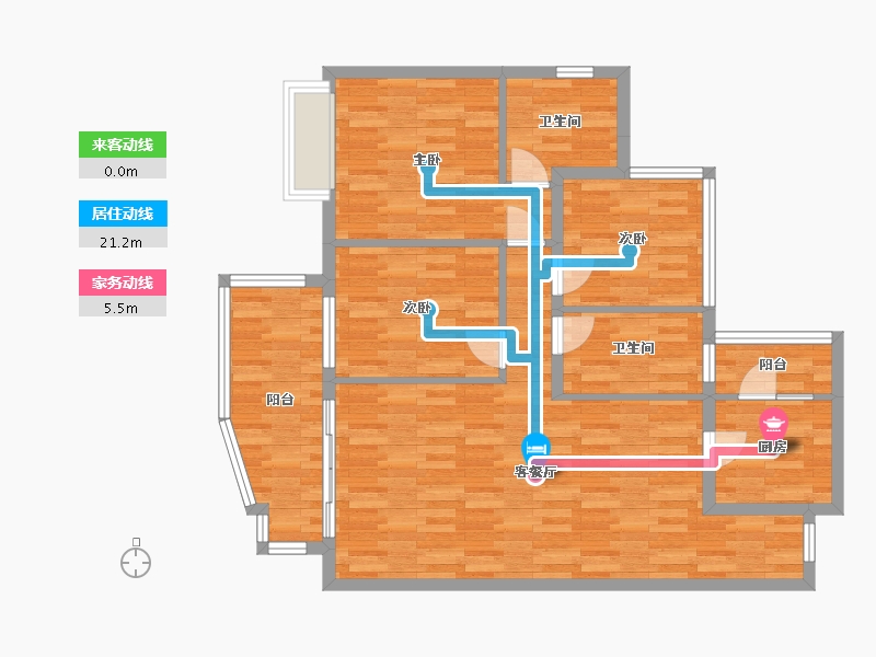 四川省-成都市-富豪公馆二期2号楼,二期4号楼113m²-96.70-户型库-动静线