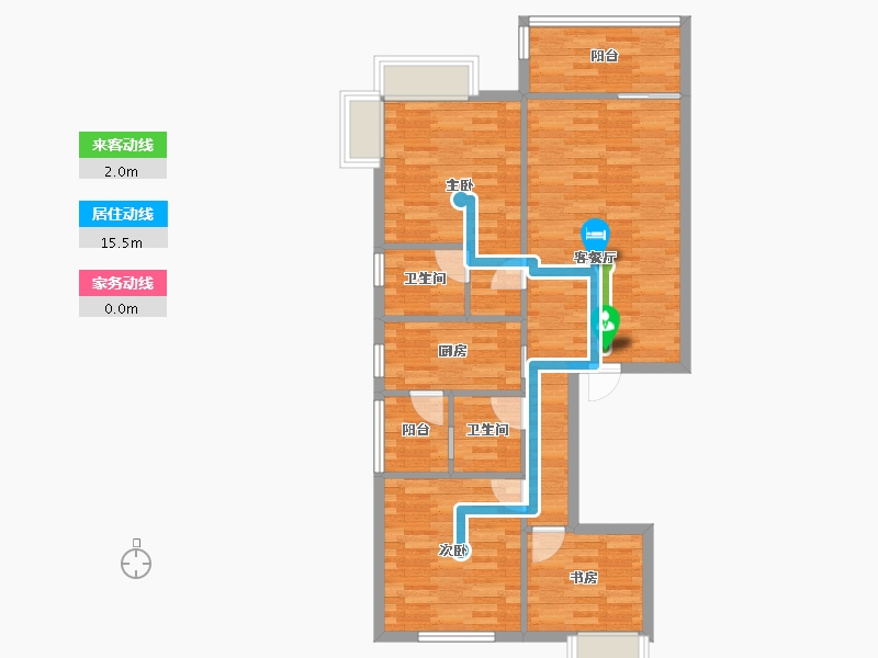 四川省-成都市-百郦锦城C4户型116m²-82.45-户型库-动静线