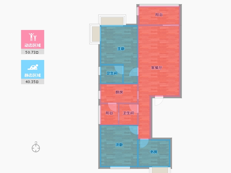 四川省-成都市-百郦锦城C4户型116m²-82.45-户型库-动静分区