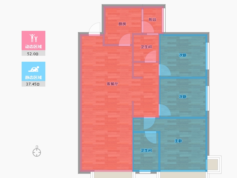 四川省-成都市-百郦锦城4号楼105m²-81.50-户型库-动静分区