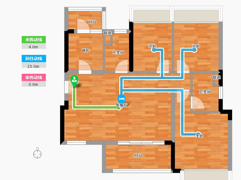 四川省-成都市-越秀亲爱里1号楼,2号楼,3号楼98m²-78.41-户型库-动静线