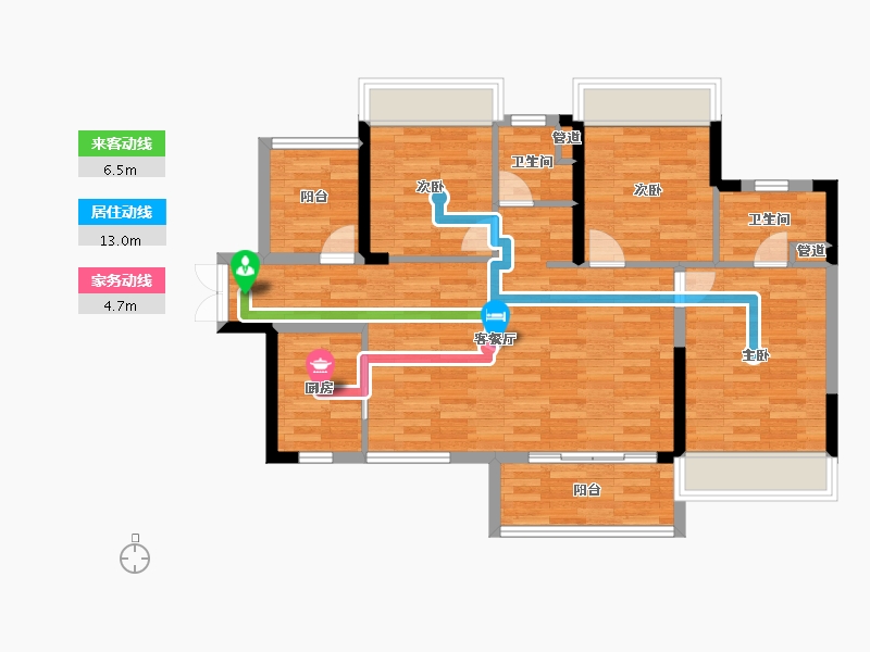 四川省-成都市-越秀亲爱里1号楼109m²-87.29-户型库-动静线