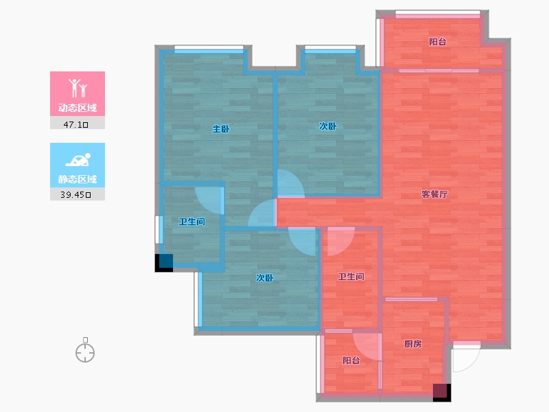 四川省-成都市-佳兆业悦府8号楼,6号楼,9号楼,7号楼,11号楼,5号楼94m²-78.14-户型库-动静分区