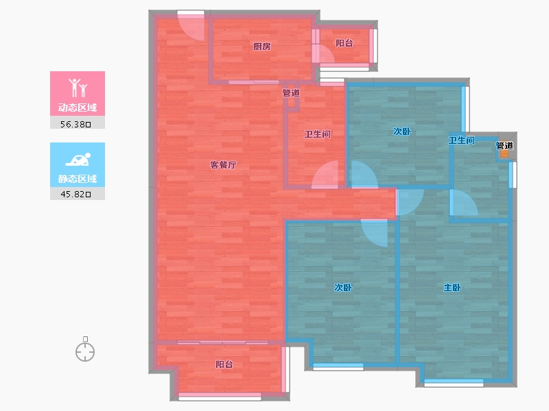 四川省-成都市-佳兆业悦府8号楼,6号楼,9号楼,7号楼,11号楼,5号楼112m²-93.15-户型库-动静分区