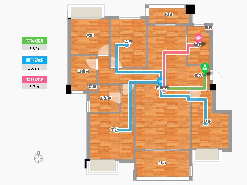 四川省-成都市-佳兆业悦府18号楼,19号楼,20号楼,21号楼124m²-102.44-户型库-动静线