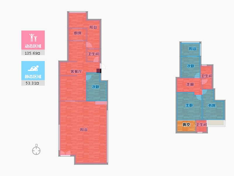 四川省-成都市-佳兆业悦府18号楼,19号楼,20号楼,21号楼135m²-177.32-户型库-动静分区