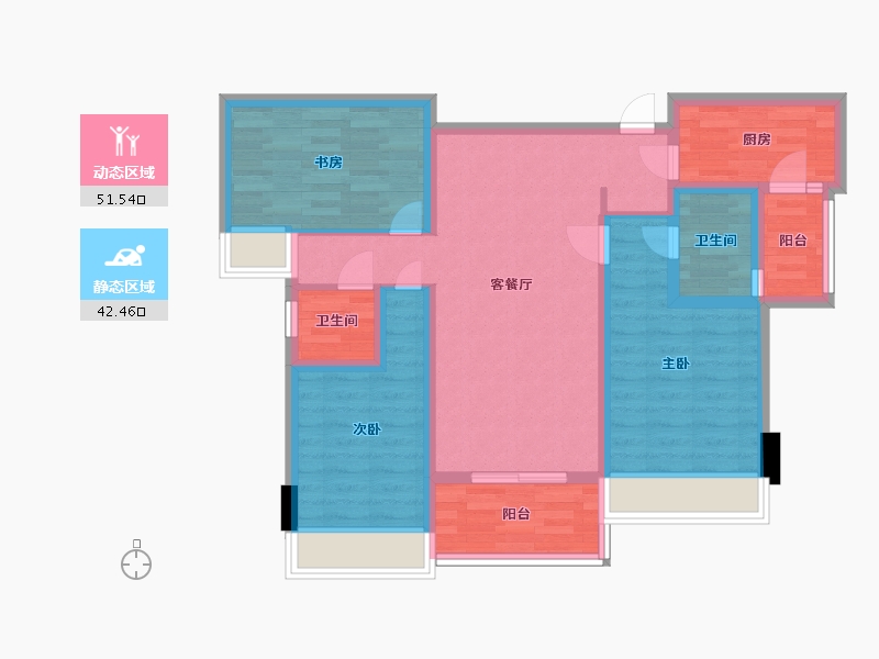 四川省-成都市-旭辉金科棠府10，11号楼建面108m2-82.39-户型库-动静分区