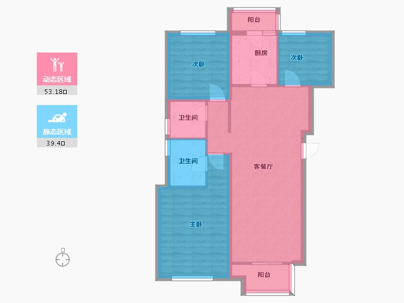 四川省-成都市-招商愉樾3号楼,4号楼,5号楼,6号楼建面93m2-82.71-户型库-动静分区