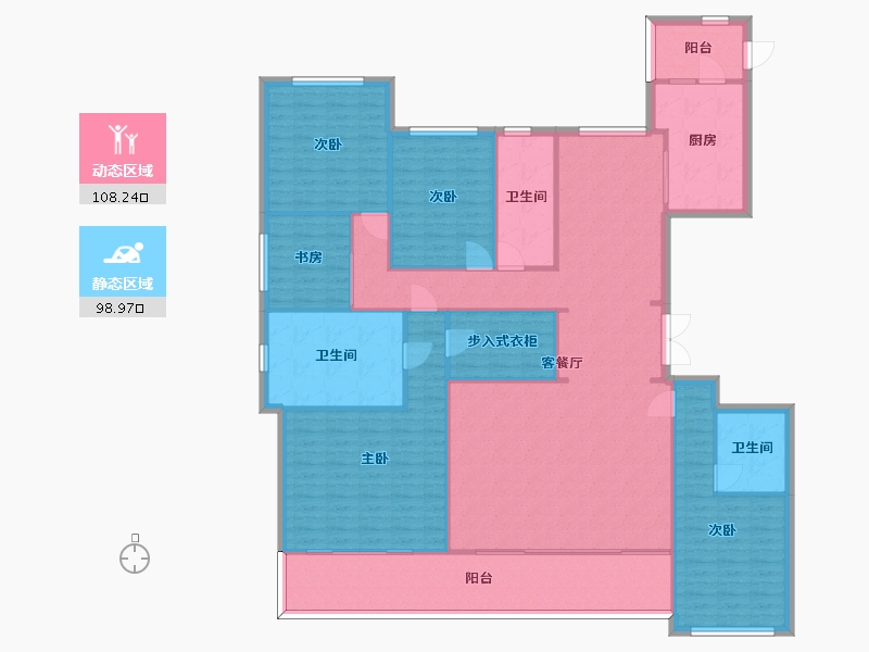 四川省-成都市-中国铁建西派国樾建面228m2-191.90-户型库-动静分区