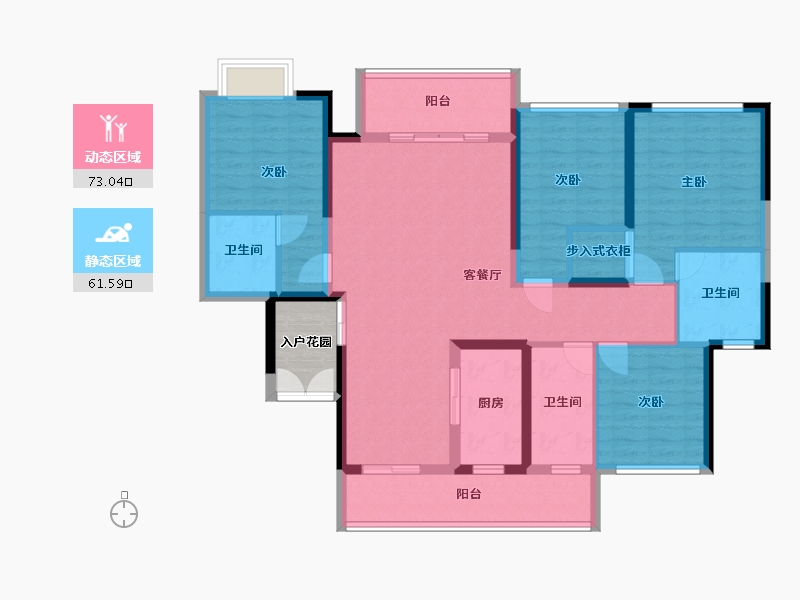 四川省-成都市-中国铁建西派国樾3号楼建面170m2-124.40-户型库-动静分区