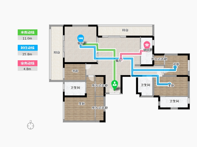 四川省-成都市-中国铁建西派国樾西派玺樾6号楼建面230m2-175.58-户型库-动静线