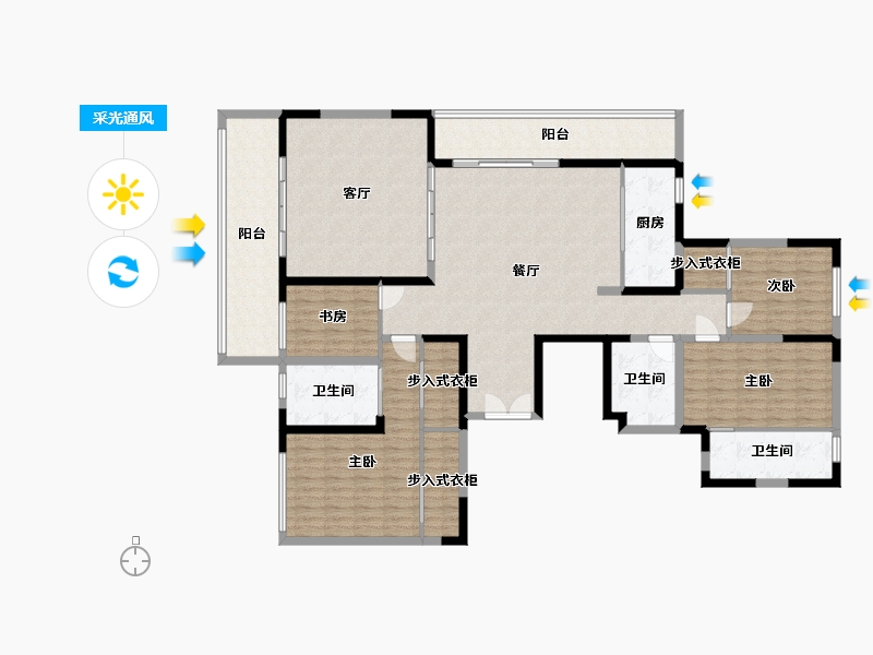 四川省-成都市-中国铁建西派国樾西派玺樾6号楼建面230m2-175.58-户型库-采光通风