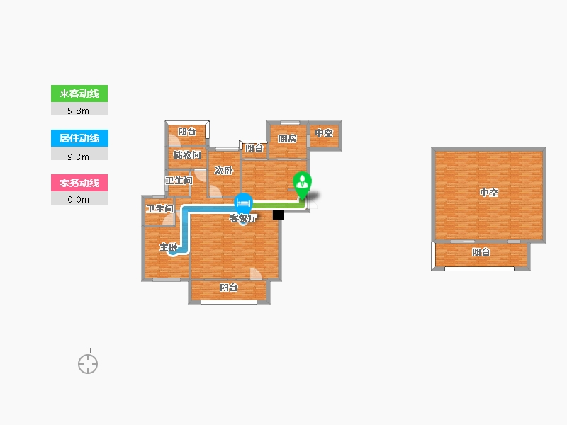 四川省-成都市-香楠国际8号楼建面168m2-194.56-户型库-动静线