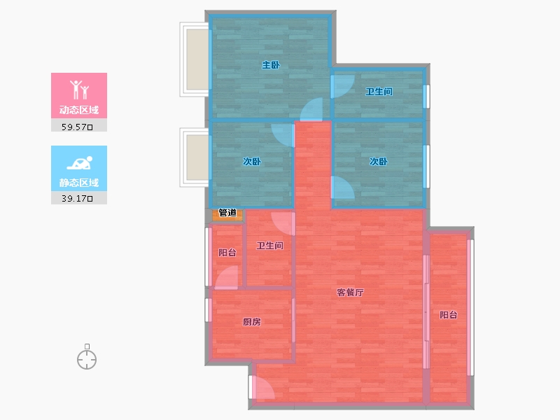 四川省-成都市-协信天骄城18号楼117m²-90.62-户型库-动静分区