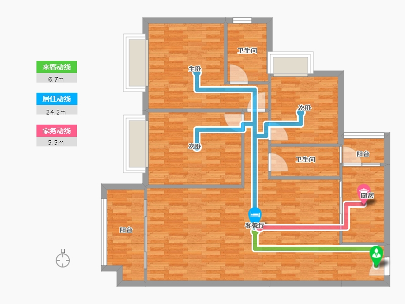 四川省-成都市-协信天骄城14号楼124m²-100.68-户型库-动静线