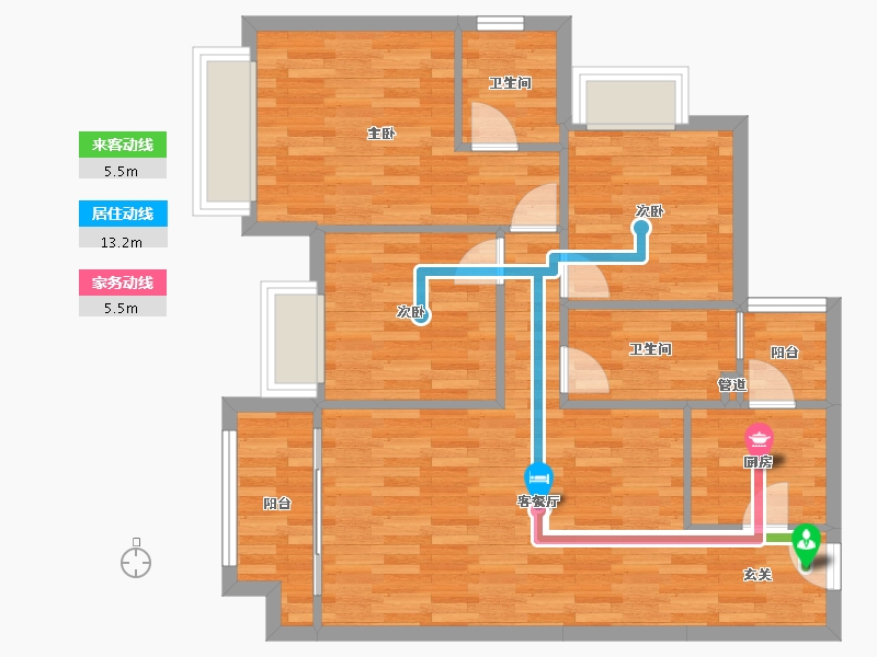 四川省-成都市-协信天骄城18号楼106m²-79.78-户型库-动静线