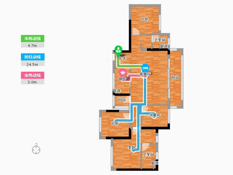 四川省-成都市-花样年江山20号楼,21号楼,23号楼,18号楼,19号楼120m²-94.64-户型库-动静线