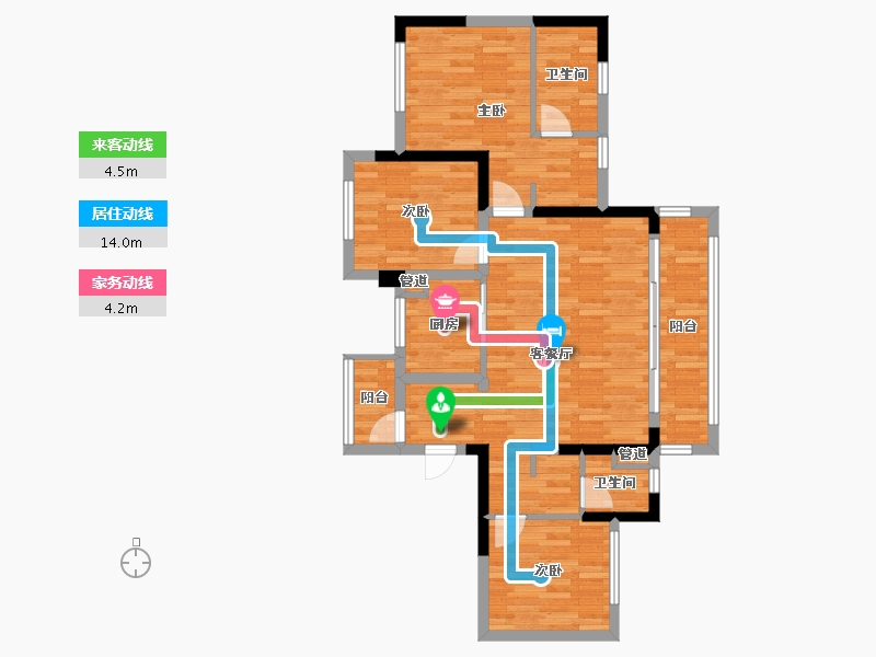 四川省-成都市-花样年江山20号楼,21号楼,23号楼,18号楼,19号楼109m²-84.90-户型库-动静线