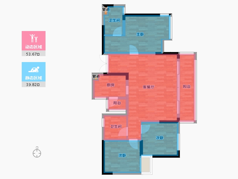 四川省-成都市-花样年江山24号楼,27号楼,28号楼,25号楼,26号楼111m²-83.21-户型库-动静分区