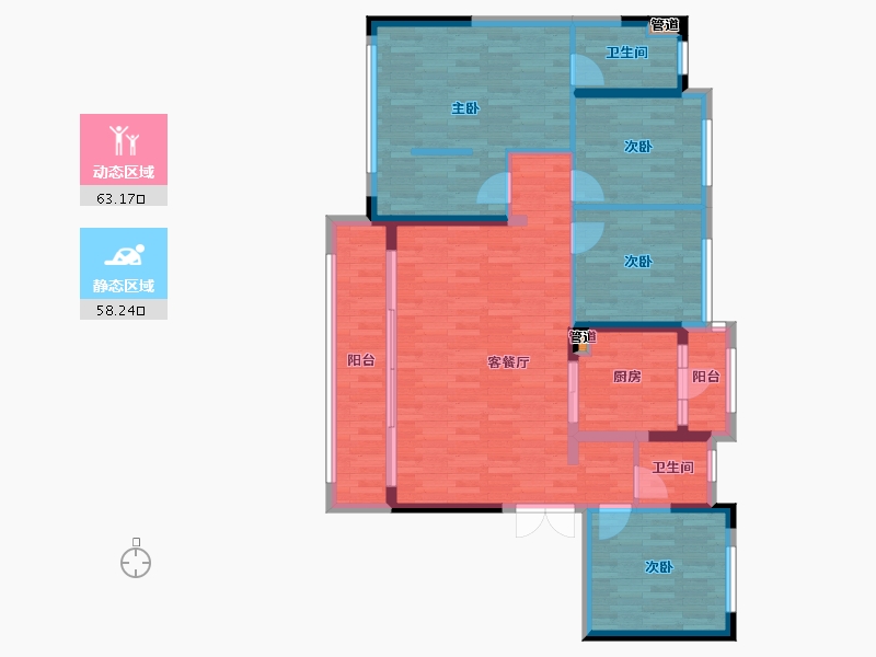 四川省-成都市-花样年江山27号楼139m²-109.75-户型库-动静分区