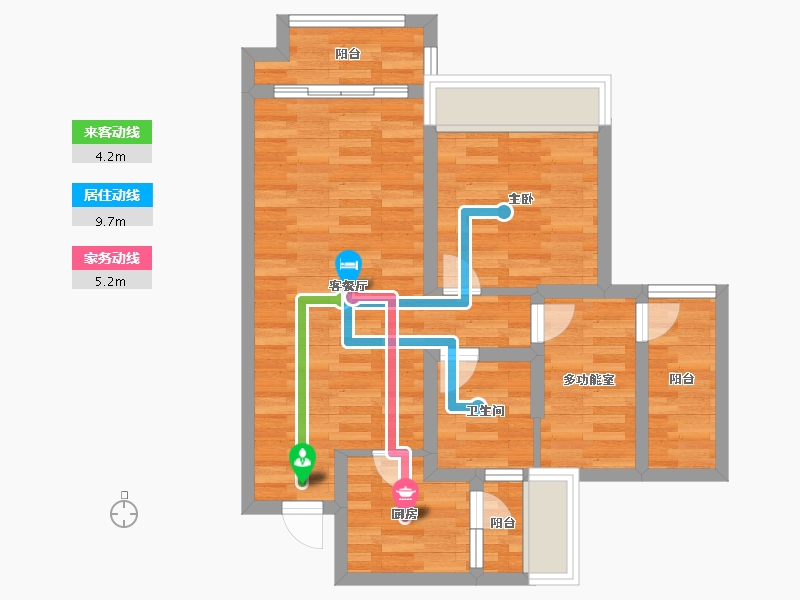 四川省-成都市-实地海棠名著20号楼76m²-60.01-户型库-动静线