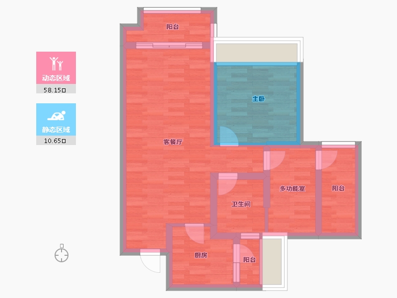 四川省-成都市-实地海棠名著20号楼76m²-60.01-户型库-动静分区