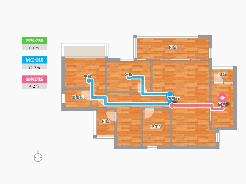 四川省-成都市-金色阳光名邸1号楼,3号楼94m²-75.00-户型库-动静线