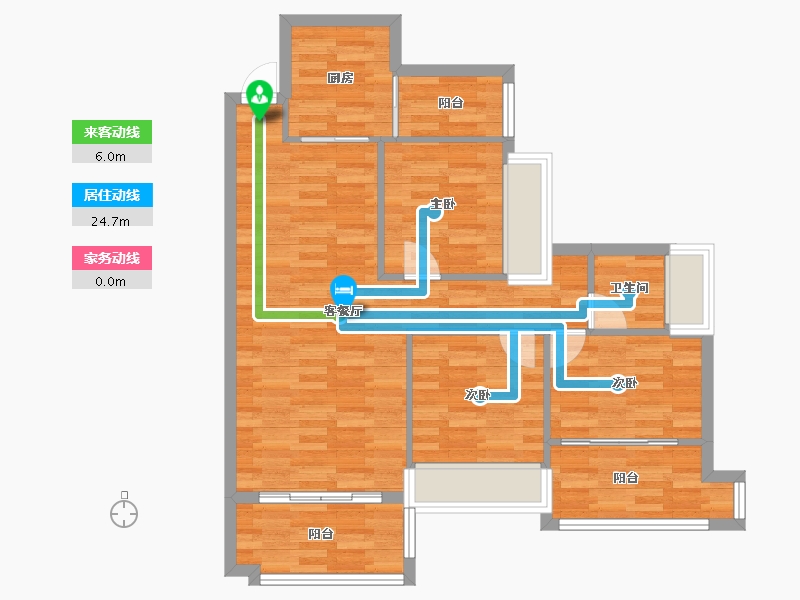 四川省-成都市-公园世家7号楼101m²-79.37-户型库-动静线