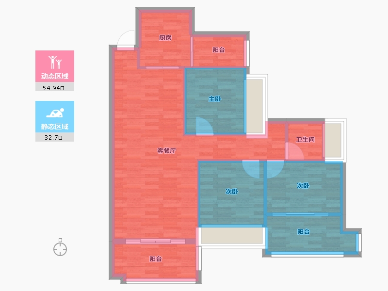 四川省-成都市-公园世家7号楼101m²-79.37-户型库-动静分区