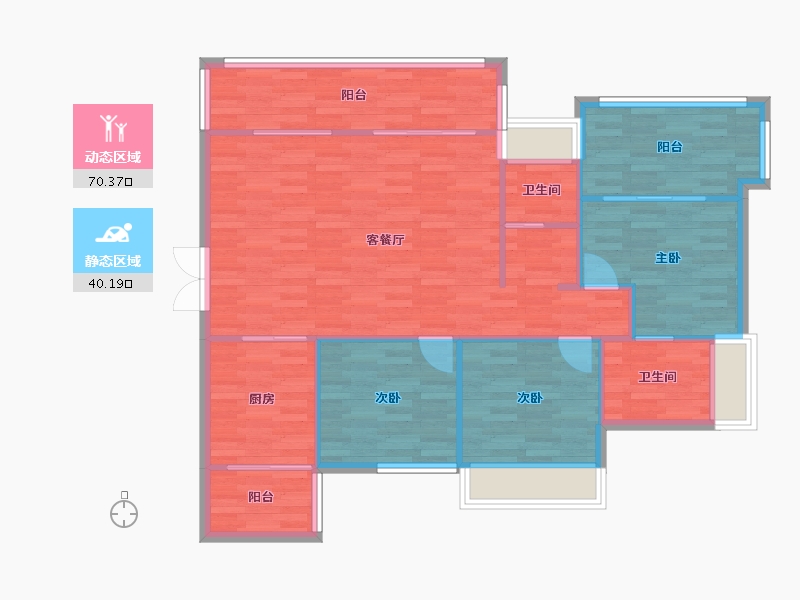 四川省-成都市-公园世家7号楼121m²-101.42-户型库-动静分区