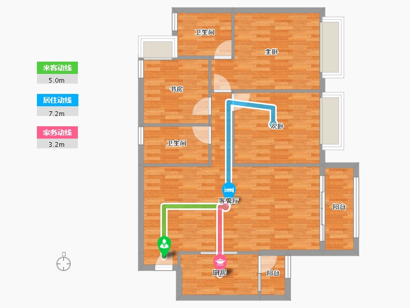 四川省-成都市-协信天骄城14号楼114m²-92.28-户型库-动静线