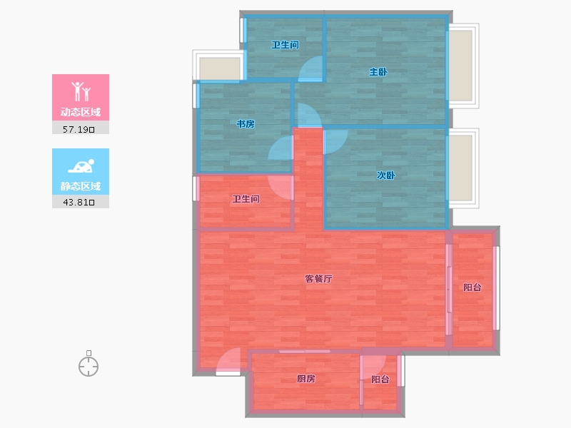 四川省-成都市-协信天骄城14号楼114m²-92.28-户型库-动静分区