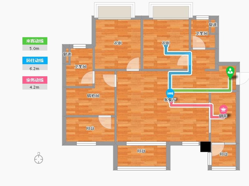 四川省-成都市-新城悦隽盛世1号楼,3号楼,2号楼104m²-77.99-户型库-动静线