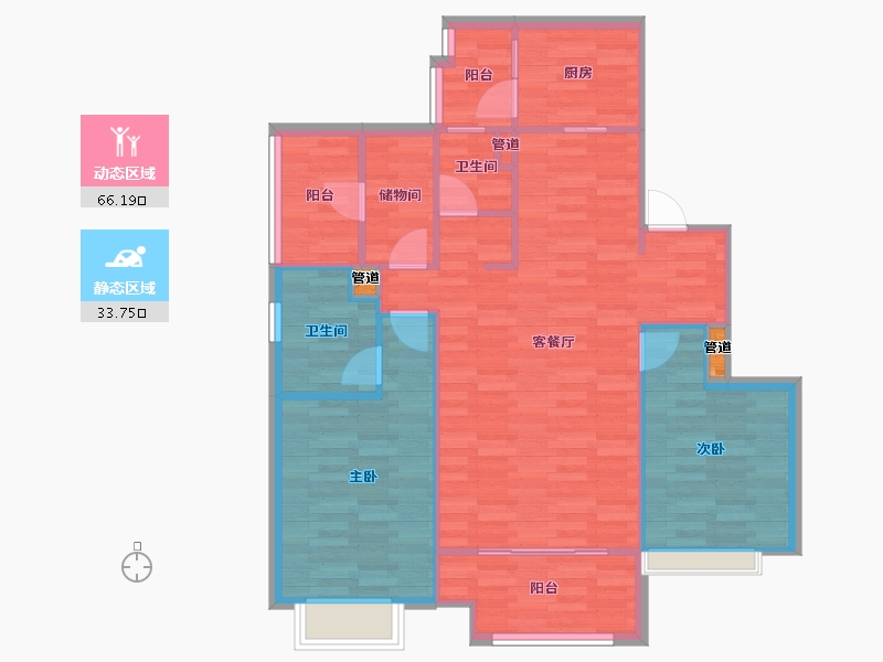 四川省-成都市-新城悦隽盛世5号楼,9号楼,7号楼112m²-91.84-户型库-动静分区