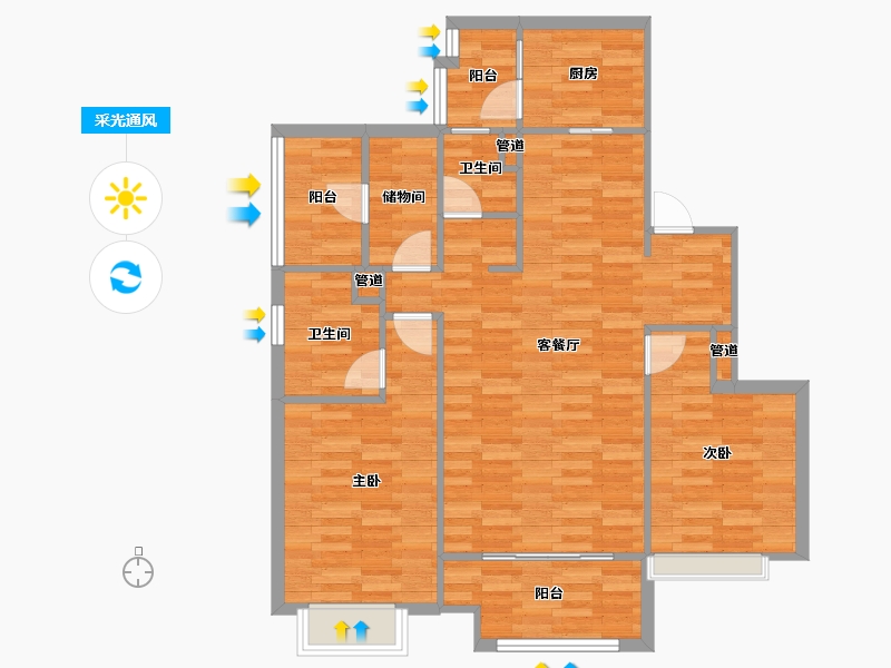 四川省-成都市-新城悦隽盛世5号楼,9号楼,7号楼112m²-91.84-户型库-采光通风